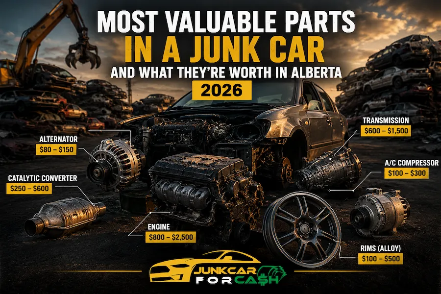 Most Valuable Parts in a Junk Car and What They’re Worth in Alberta (2026)