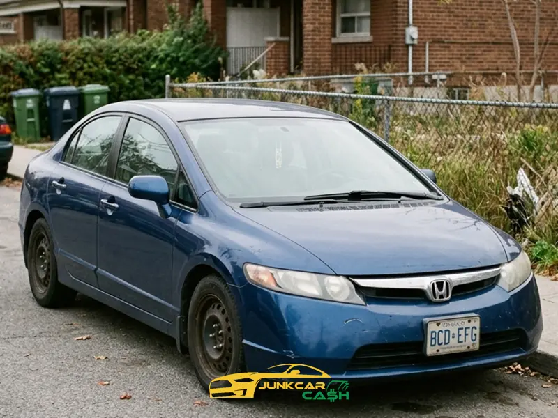 A honda parked in the street