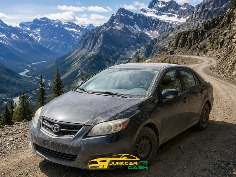 A toyota in the mountains of Golden