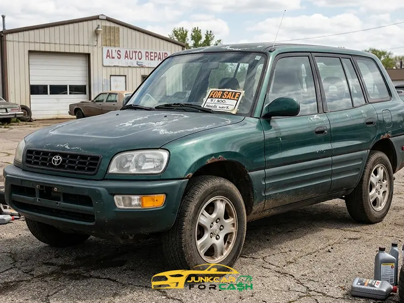 A used Up Toyota waiting to be bought