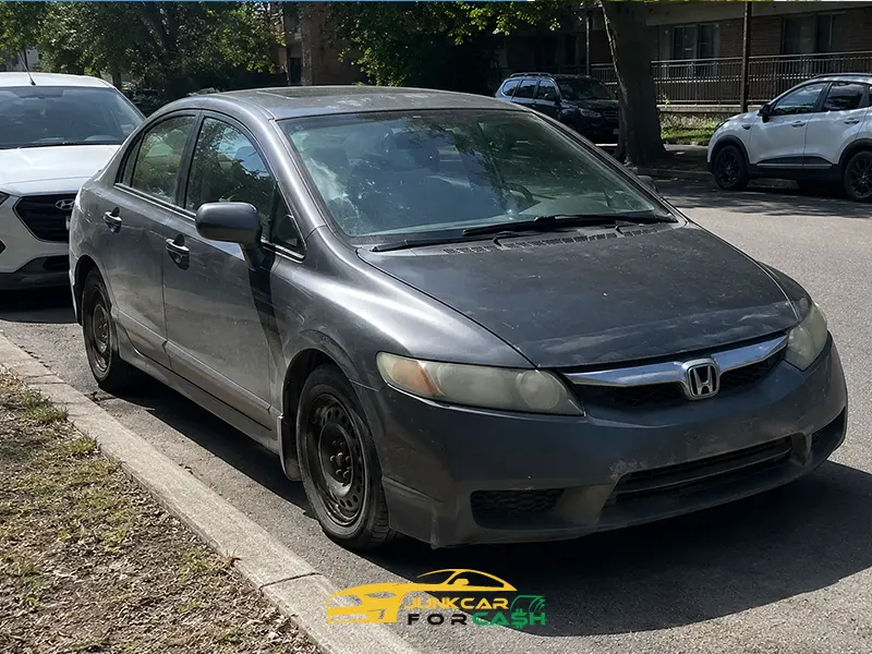 A worn out 2010 Honda civic