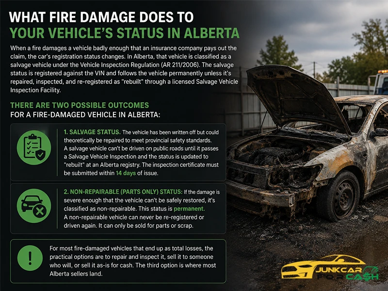 sell a fire-damaged car